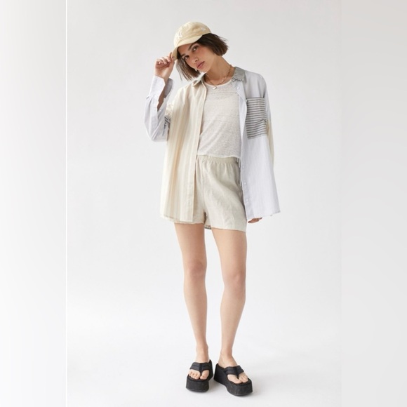 Urban Outfitters BDG Frankie Split Button Down Printed Oversized Shirt - Picture 5 of 12